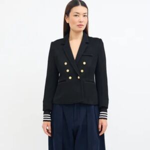 Smythe Black Wool College Blazer Jacket Gold Buttons size 4 nautical